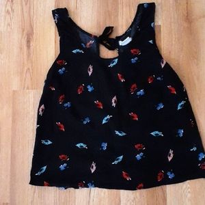Urban Outfitters Cooperative Tie Back Smock Floral Crop Top
